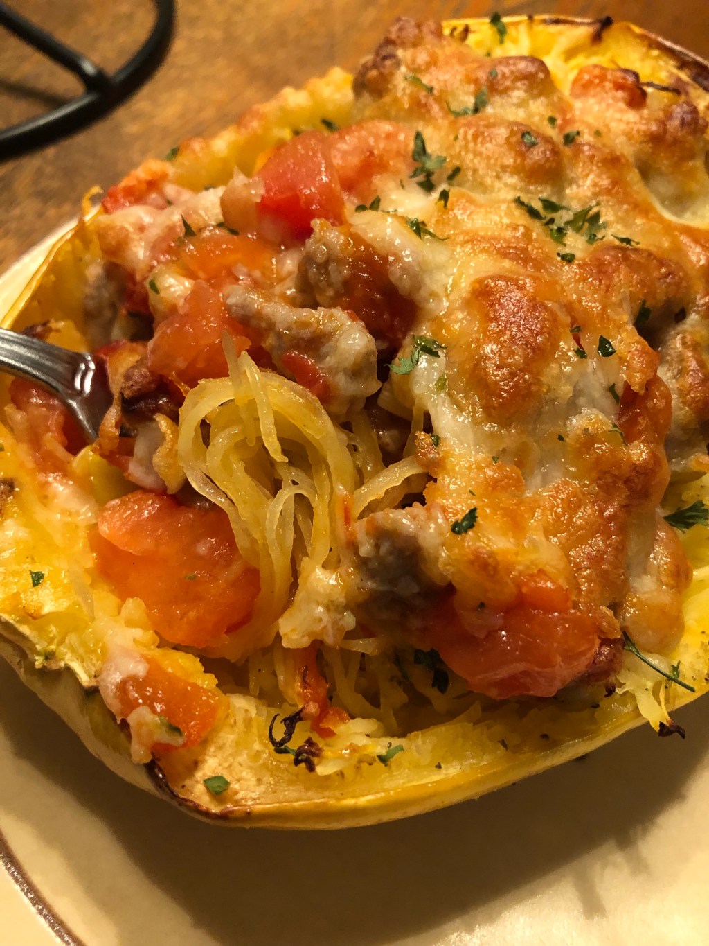 Stuffed Spaghetti Squash (AKA: What’s in the Fridge Wins&nbsp;Again)