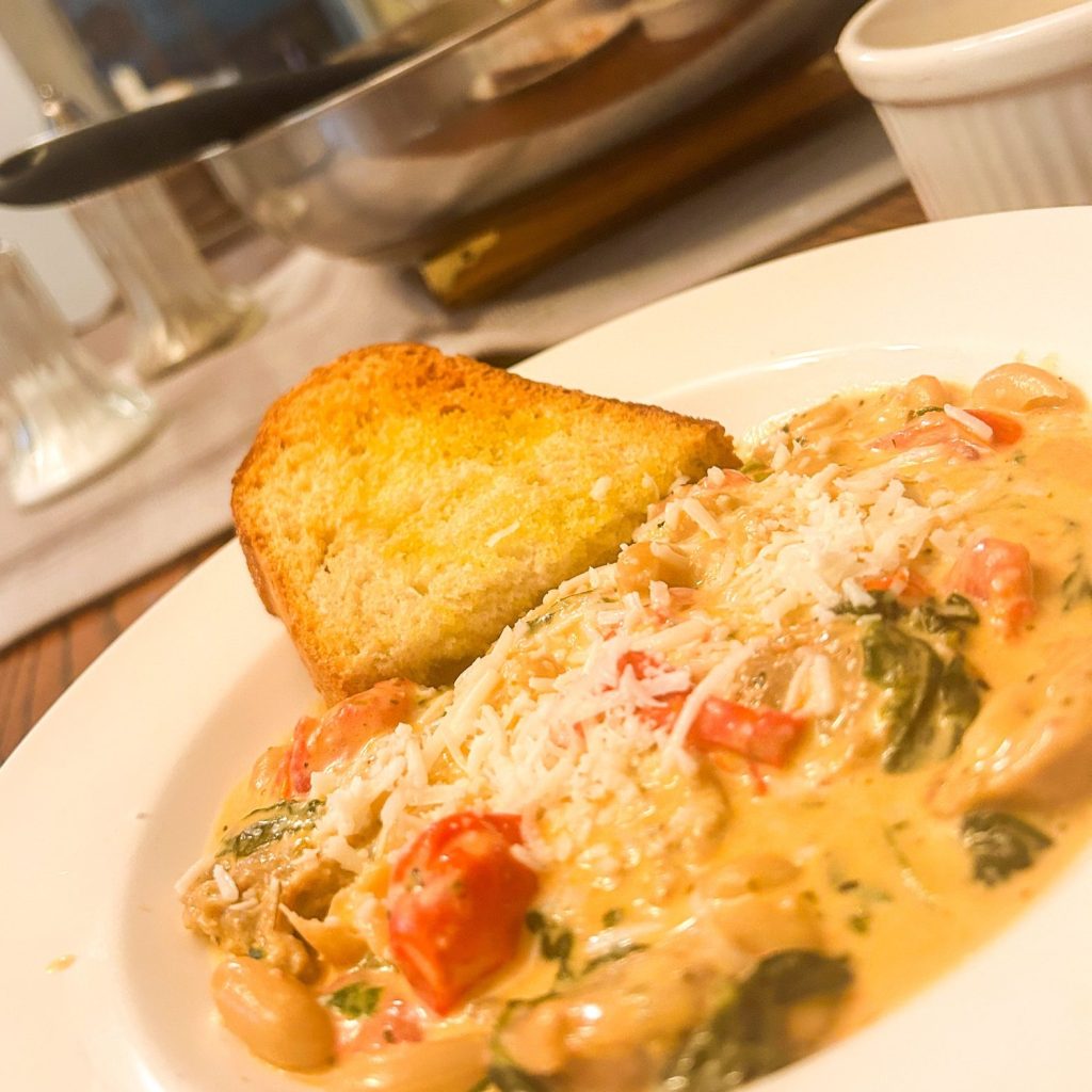 Tuscan White Beans & Sausage&nbsp;Skillet