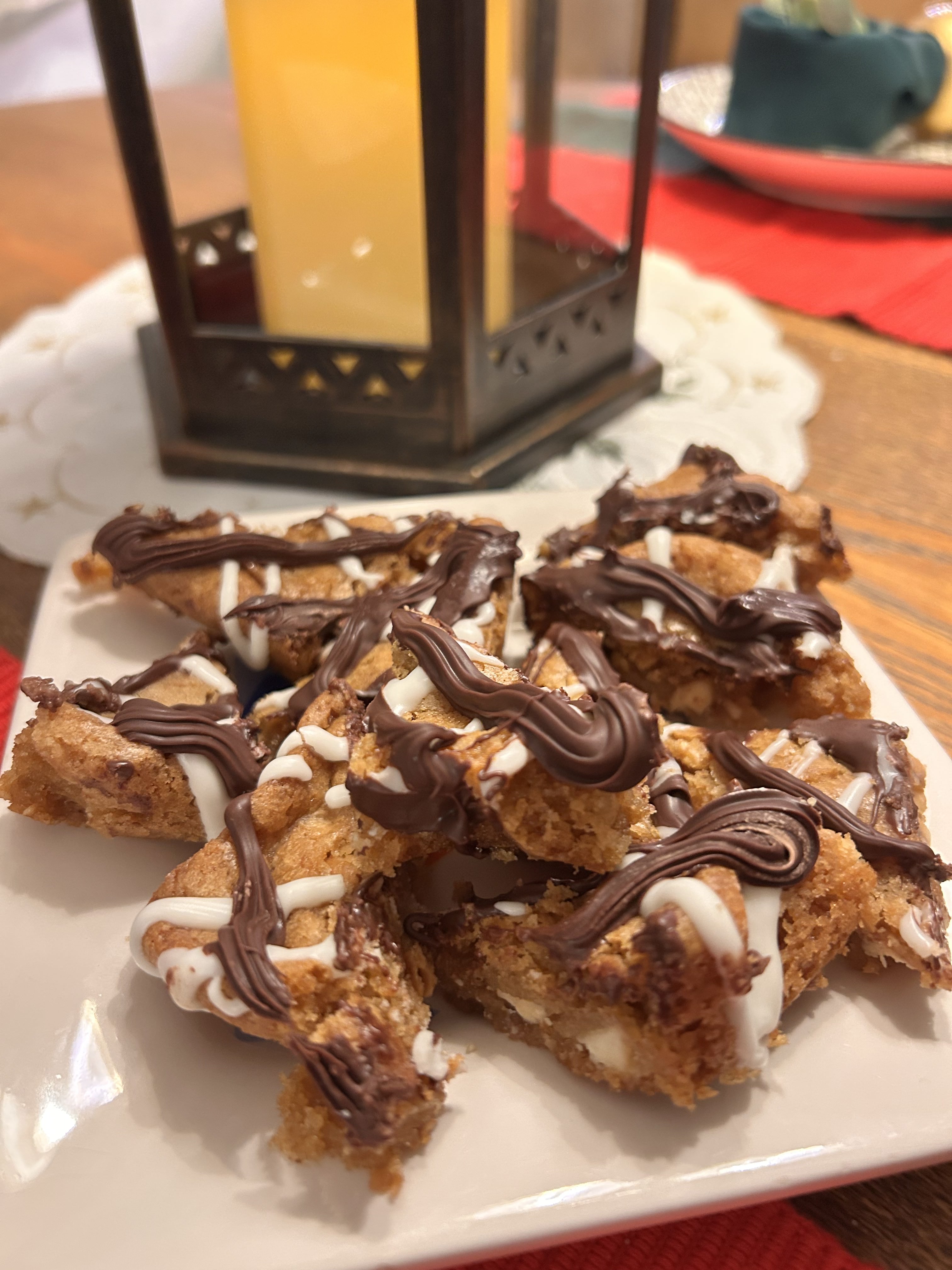Chewy Choco-Nut Triangles