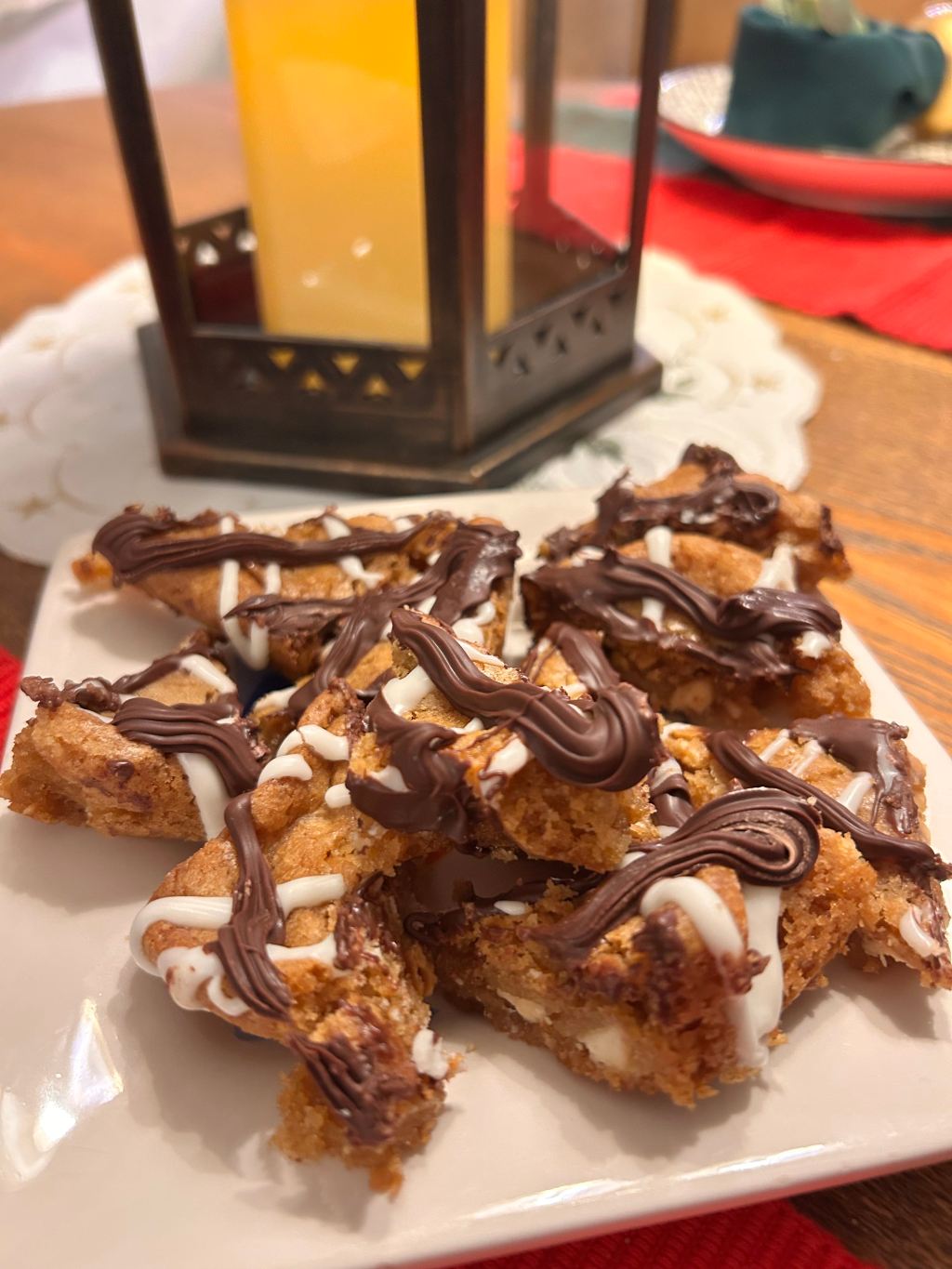 Chewy Choco-Nut Triangles