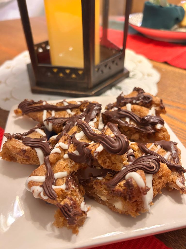 Chewy Choco-Nut Triangles
