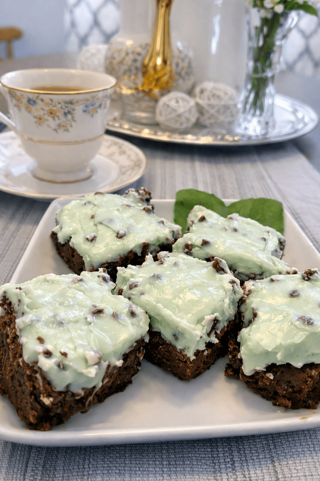 Rich Mint Brownies with Fluffy Mint&nbsp;Frosting